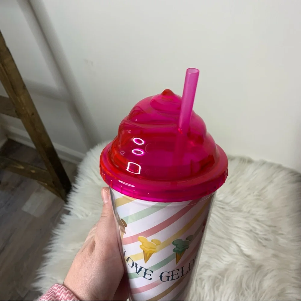 Disney Parks Epcot Italy Mickey I Love Gelato Disney Tumbler With Straw